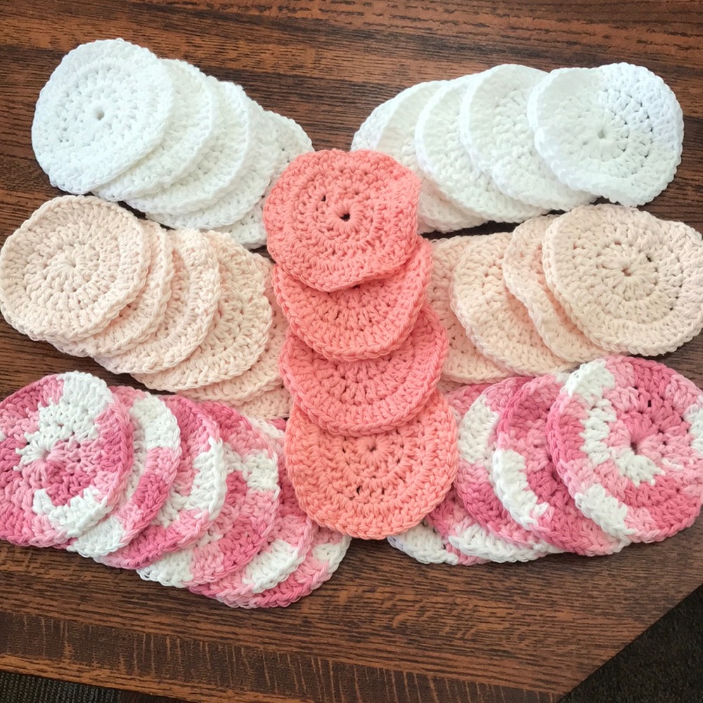 Home Made Hand Crocheted Face Washing Pads